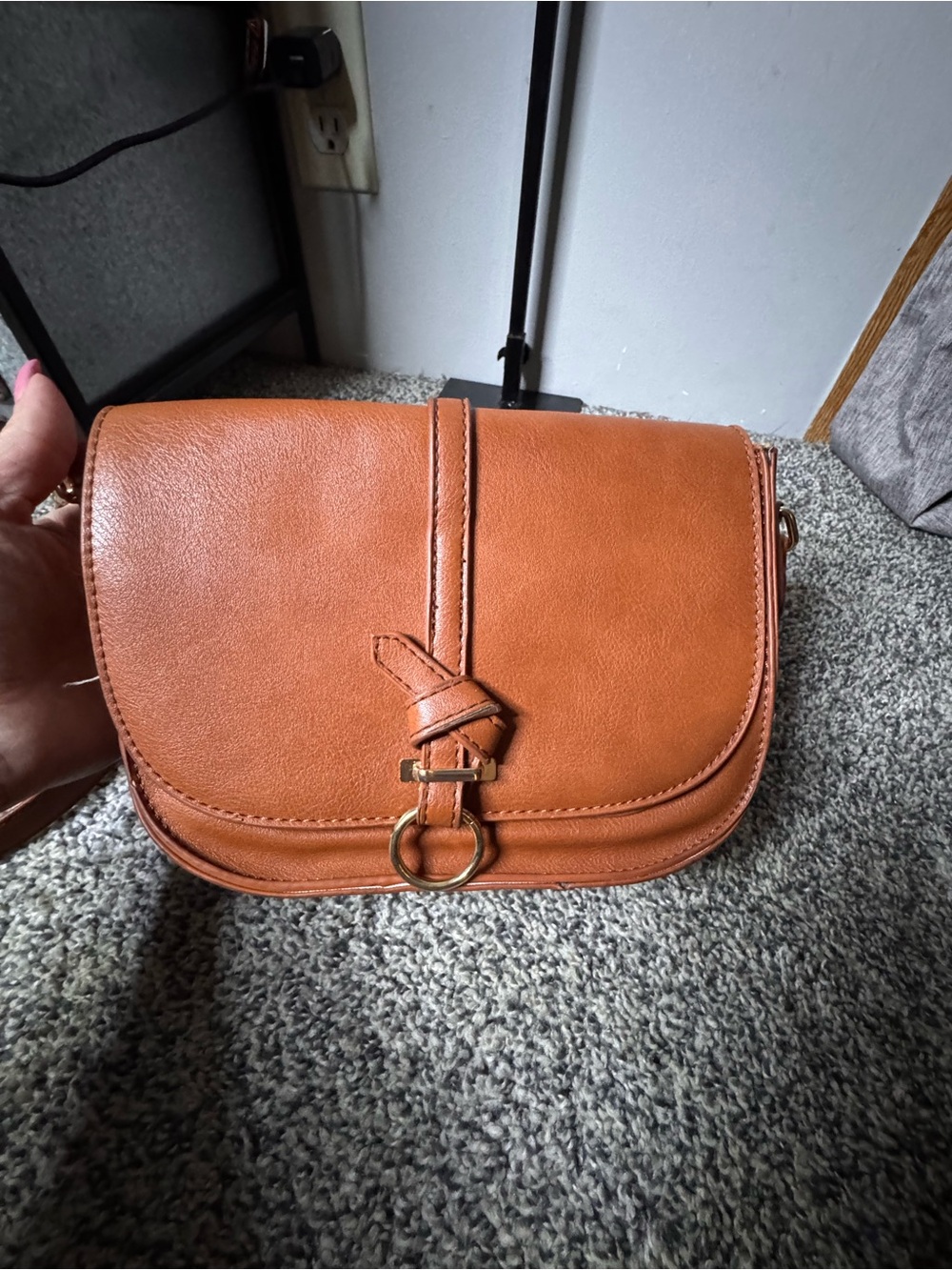 Classic Tan Crossbody Saddle Bag
